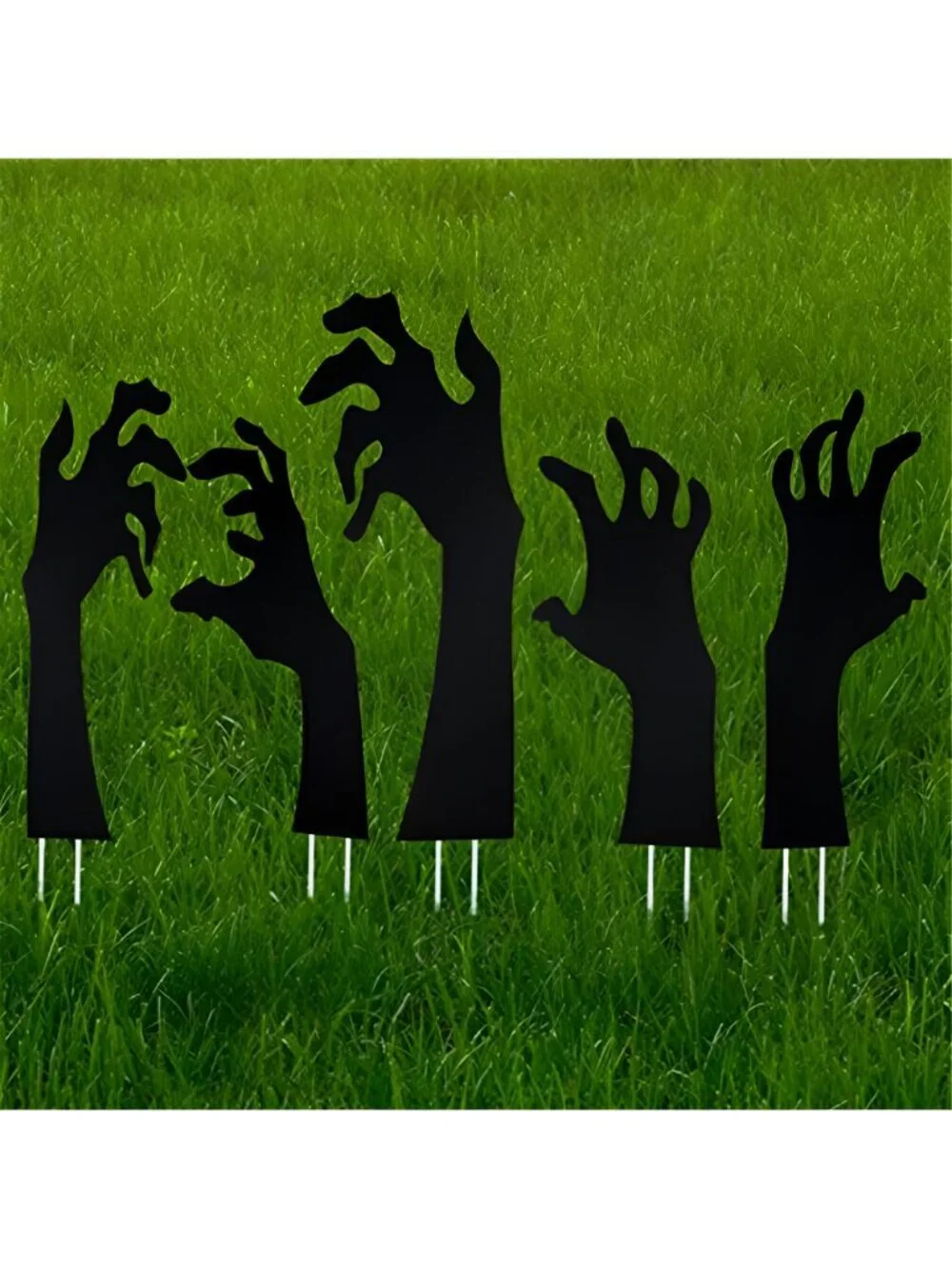 5 Pack Halloween Black Hands Yard Signs with Stakes Scary Silhouette